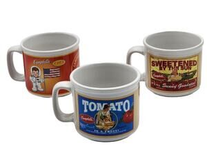 Campbell's Soup Mugs Houston Harvest Set Of 3 VTG 2003 - 2005 Tomato Soup